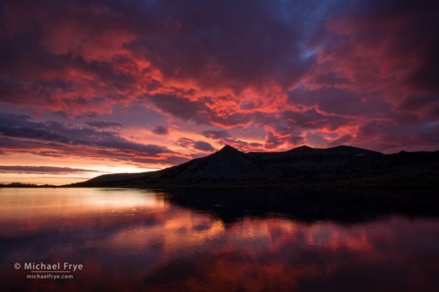 Sunset, Middle Gaylor Lake, Yosemite NP, CA, USA